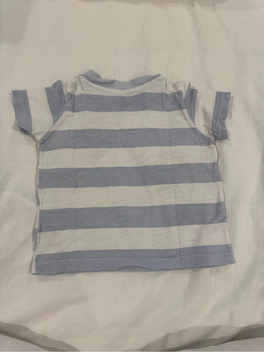 Carter's Light Blue & White Striped Whale Pocket Tee with Yellow Hat Detail